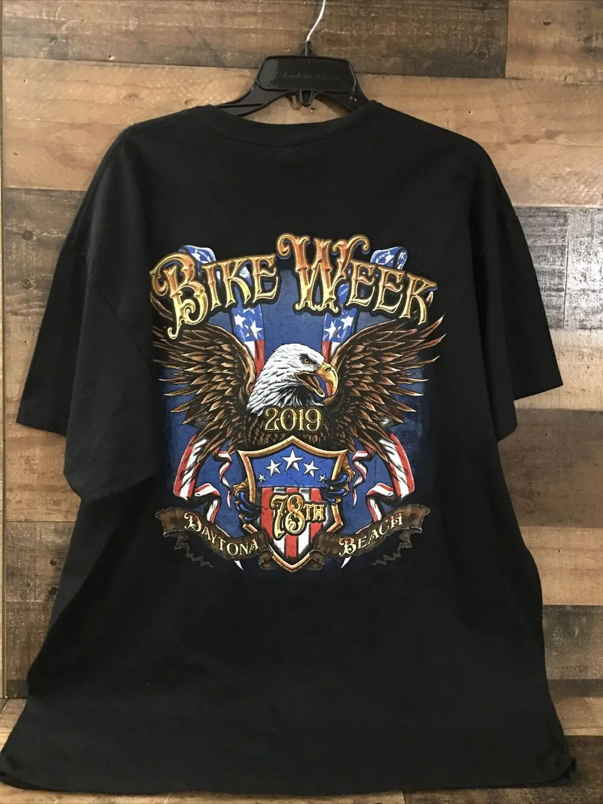 Daytona Beach 2019 Bike Week T-Shirt XL Black Crew Two Sided Motorcycle Rally