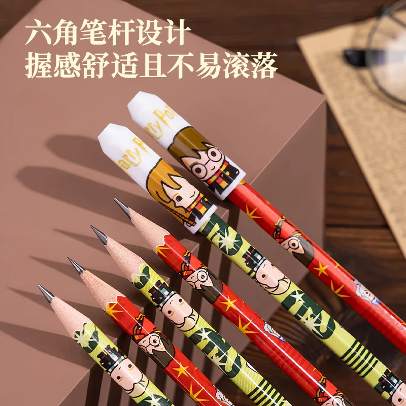 Deli 12pcs 2B/HB Harry Potter Hexagonal Wooden Pole Pencil Art Exam Sketch Painting Drawing School&Office Supplies Stationery