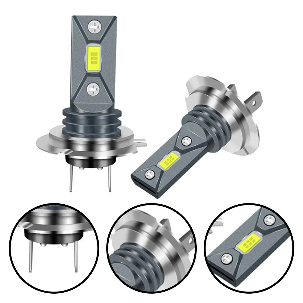 2Pcs H7 LED Canbus Car Headlight Bulb Car Fog Light Bulb Motorcycle Light DC 9-32V 6000K Car Driving Running Lamp