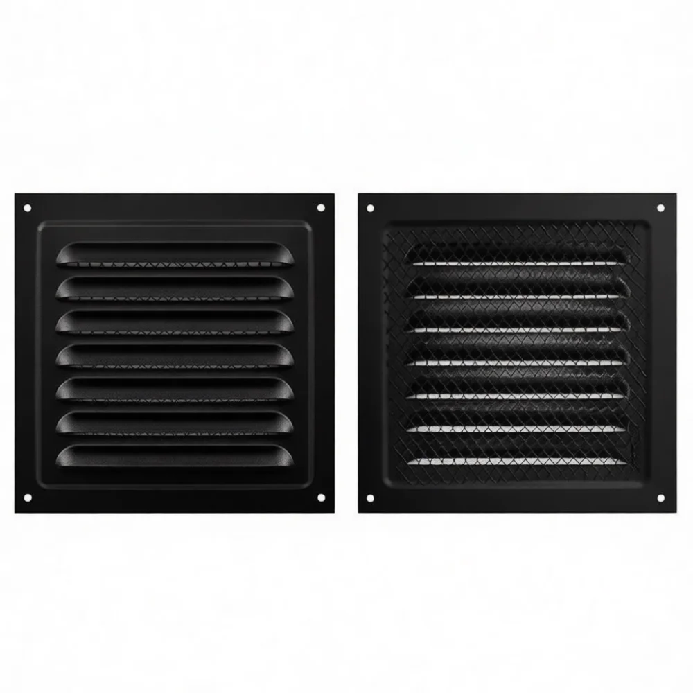 Wall Mounted Exhaust Vent Cover Metal Louver Grille External Ventilation Shutter Steel Weatherproof Air Flow Duct Protector