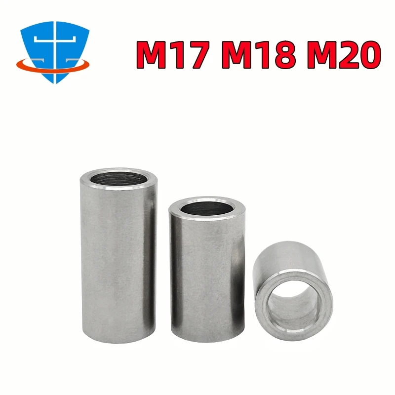 5/2/1pcs M17 M18 M20 SS304 Stainless Steel Bushing Unthreaded Hollow Casing Round Column Joint Spacer Lengthen Washer Sleeve