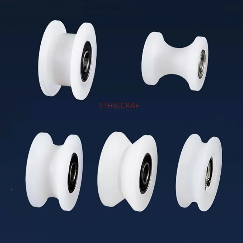 2Pc V/U/H Type with Bearing Heavy Pulley Silent Nylon Wheel Door and Window Track Wheel 30/40/48/58MM Drawers Hardware Fittings