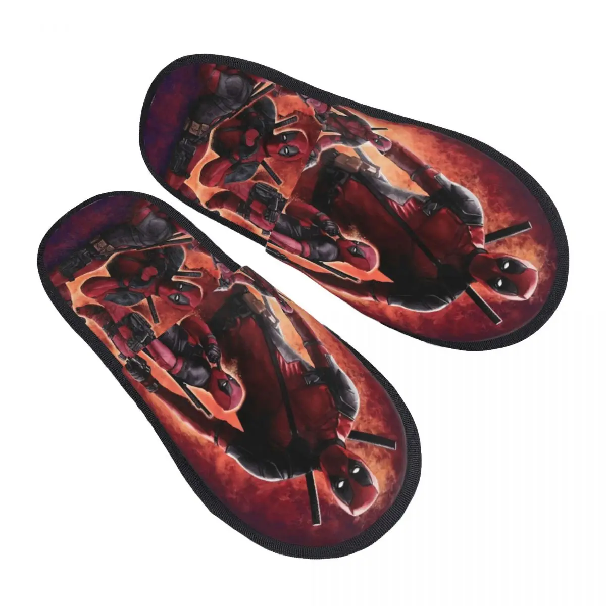 Custom Print Women Deadpool Hero House Slippers Cozy Warm Memory Foam Fluffy Slipper Indoor Outdoor Shoes