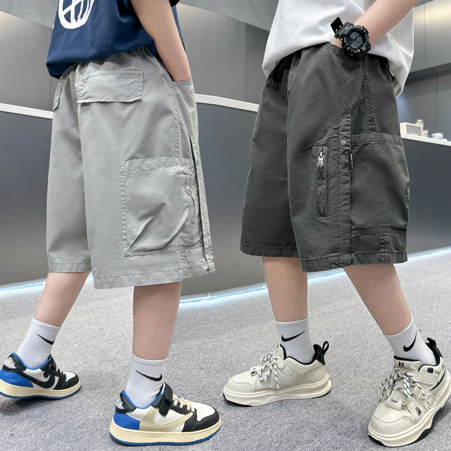 Summer Breathable Quick Drying Boys' Shorts Daily Casual Sports Shorts High Street Fashion Children's Clothing Teen Short Pants