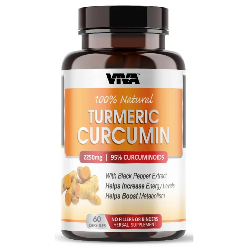 

Turmeric Supplement for Digestion and Joint Health, Ginger Root and Black Pepper Extract, 90 Vegetarian Capsules
