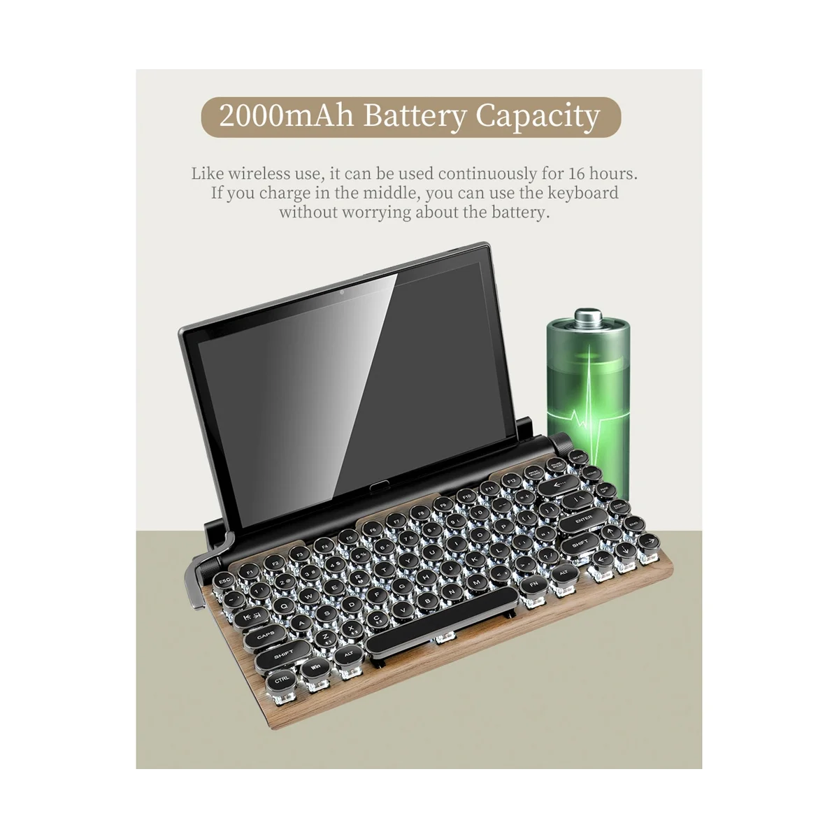 

83 Keys Gaming Keyboards Retro Typewriter Keyboard Wireless Bluetooth Keyboard USB Mechanical Punk Keycaps for PC,