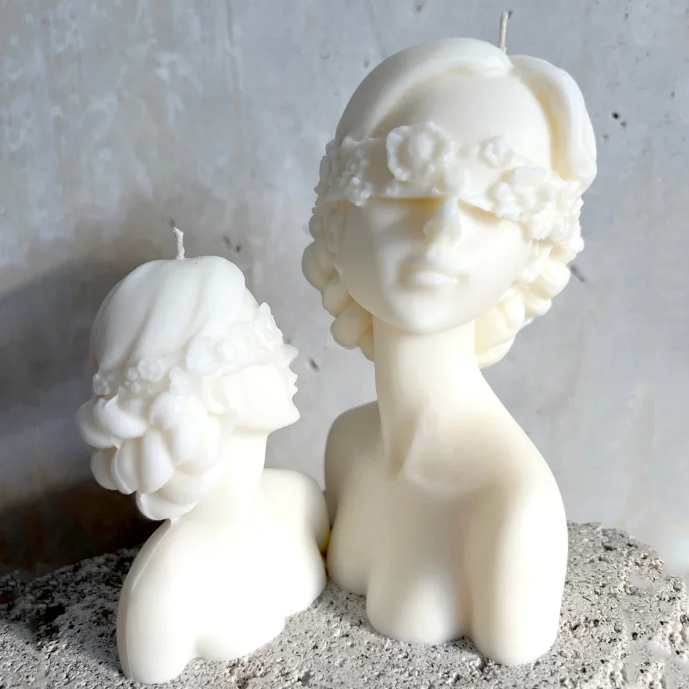 Blindfolded Girl Silicone Candle Mold DIY Rose Human Body Candle Making Aromath Soap Plaster Molds Home Decor Handmade Gifts