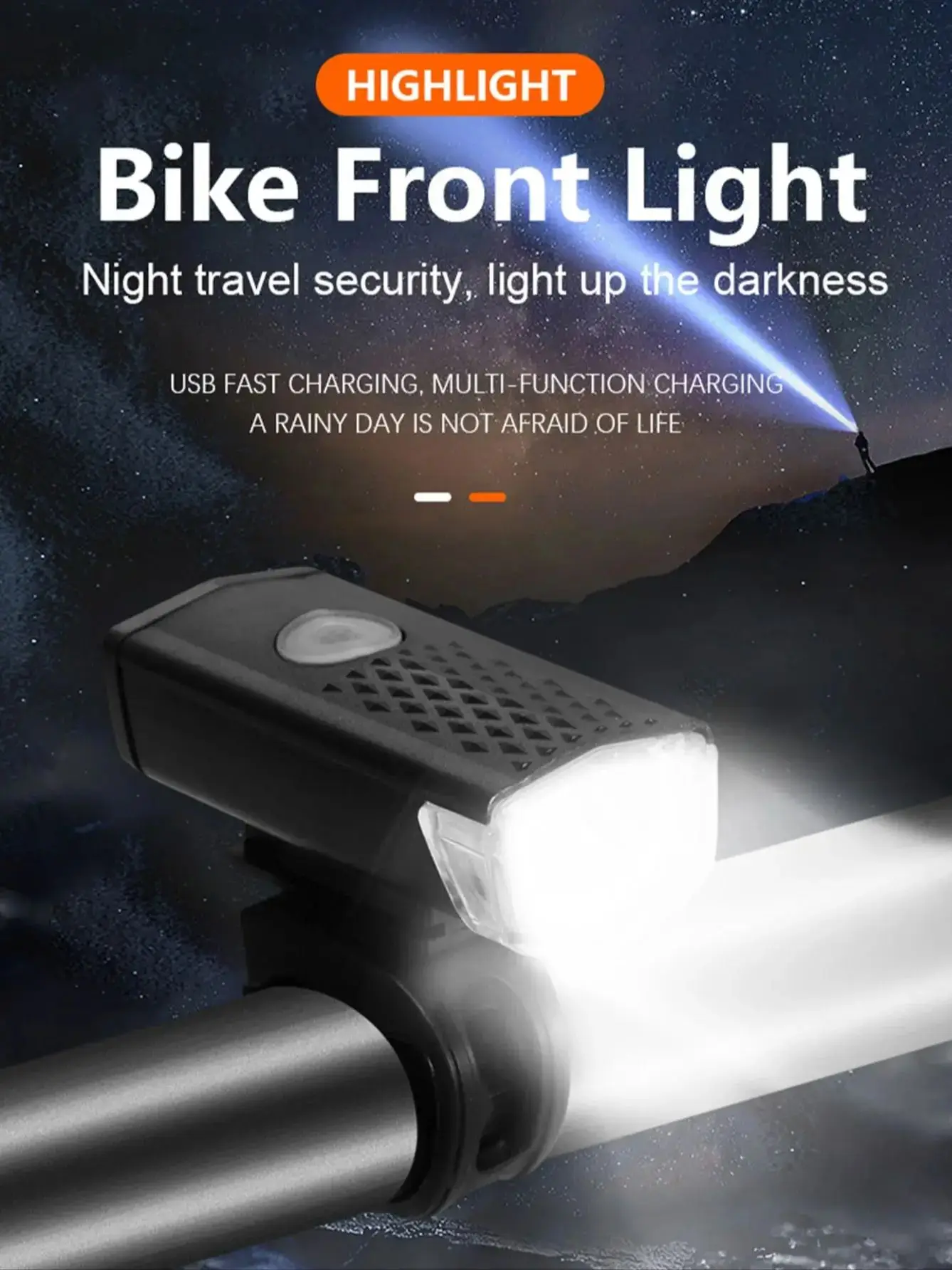 AliExpress USB Rechargeable Front Bike Light Power Display Bicycle Led Light Waterproof Bicycle Headlight Flashlight Cycling Accessories