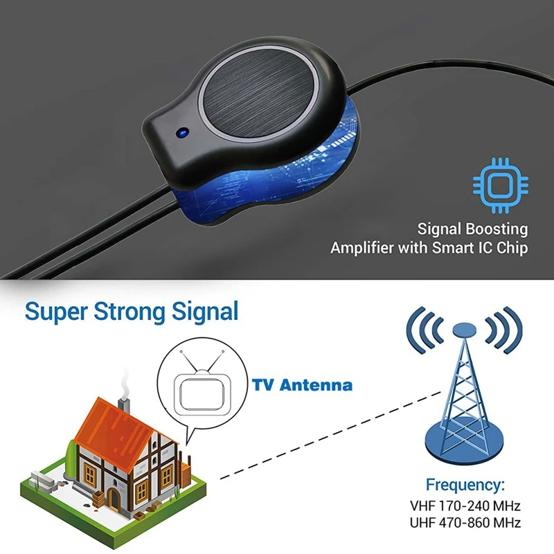 Instalação Rápida Amplificador De Sinal TV Antena Amplificador De Sinal HD FM DVB USB Alimentado 32DBI