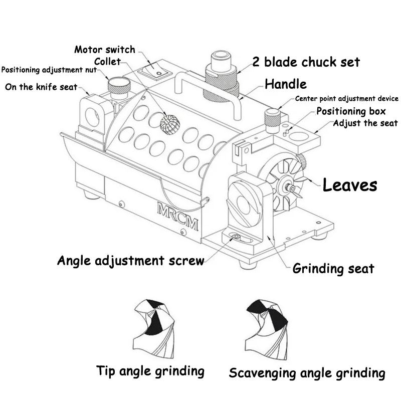 MR-13A Drill Grinder, Used for The Drill Bit of Metal Precision Rapid Sharpening Machine 110V / 220V Drill Grinder 1PC