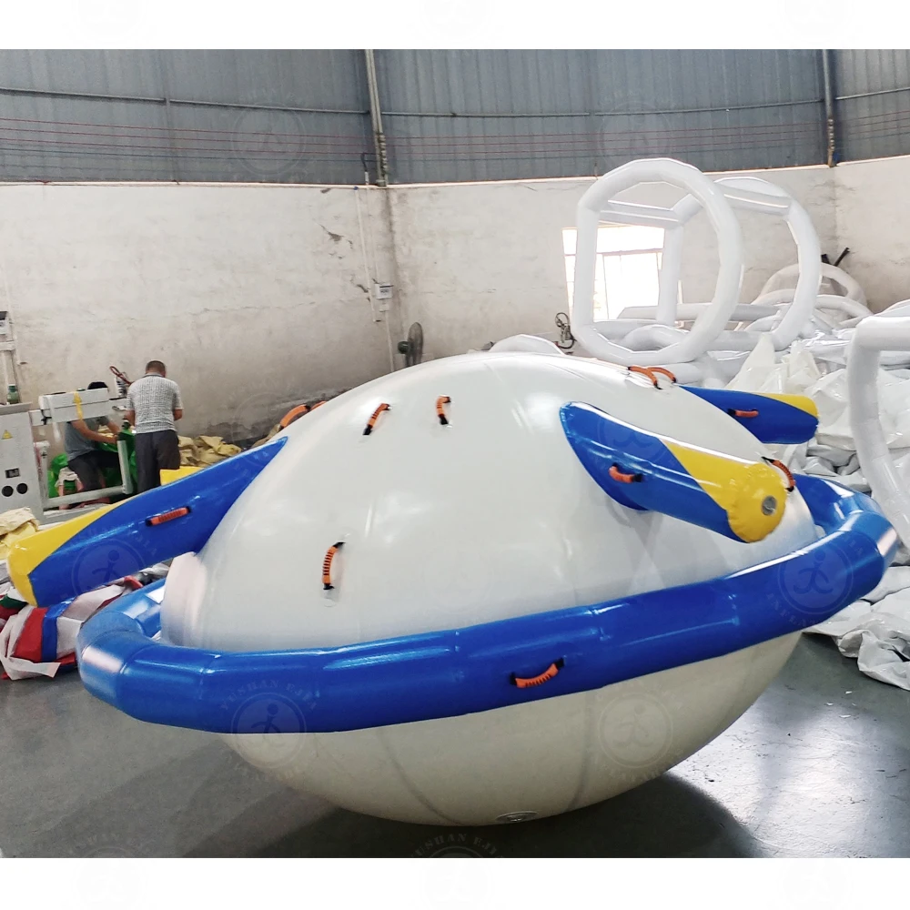 Commercial 6 Seater Auto Revolving Inflatable Towable Water Disco Boat For Water Sport