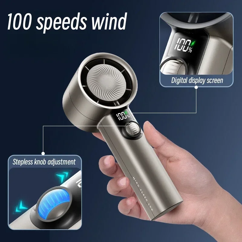 Xiaomi Mijia Portable Handheld Turbo Fan 100 Wind Speeds Adjustable Mini Cooling Fan Ultra-long Battery Life Electric Fan