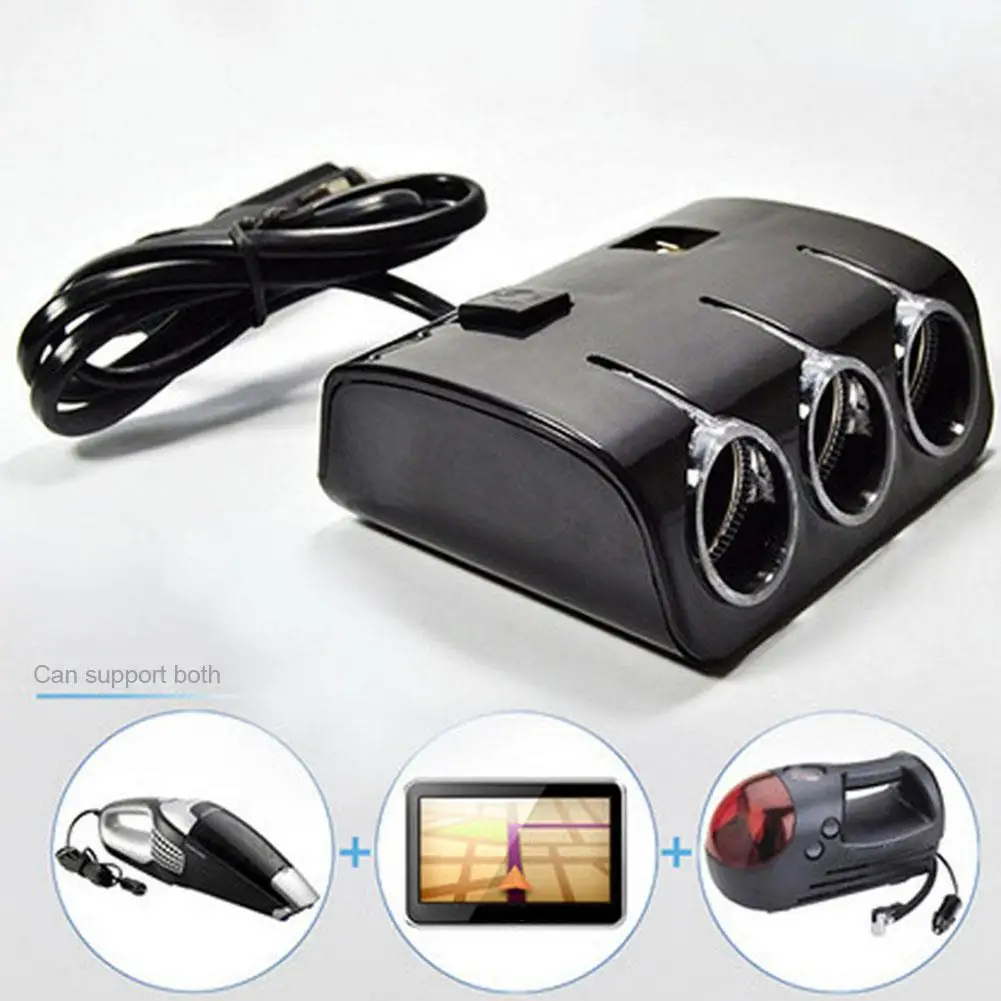 Universal 12V Car Charger Plug Play Stable Output Car One Tow Three Power Dual USB Charging Adapter Car Power Adapter Plug