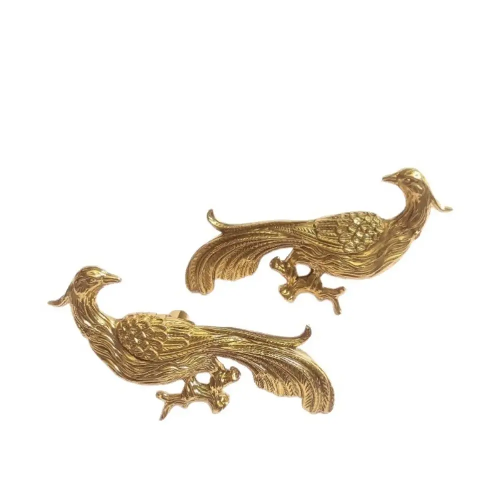 

Твердая латунь, латунная ручка ящика, чистая медь, роскошная дверная ручка шкафа, классический дизайн Феникса, ручка ящика, шкаф для одежды