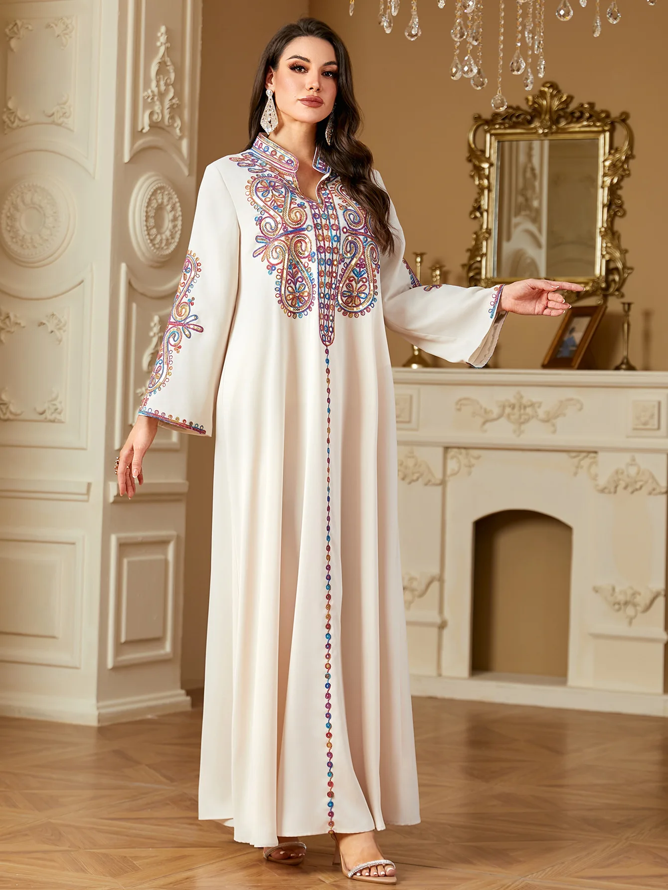 Muslim Women Embroidery Maxi D - đánh giá và giá Embroidery Kaftan