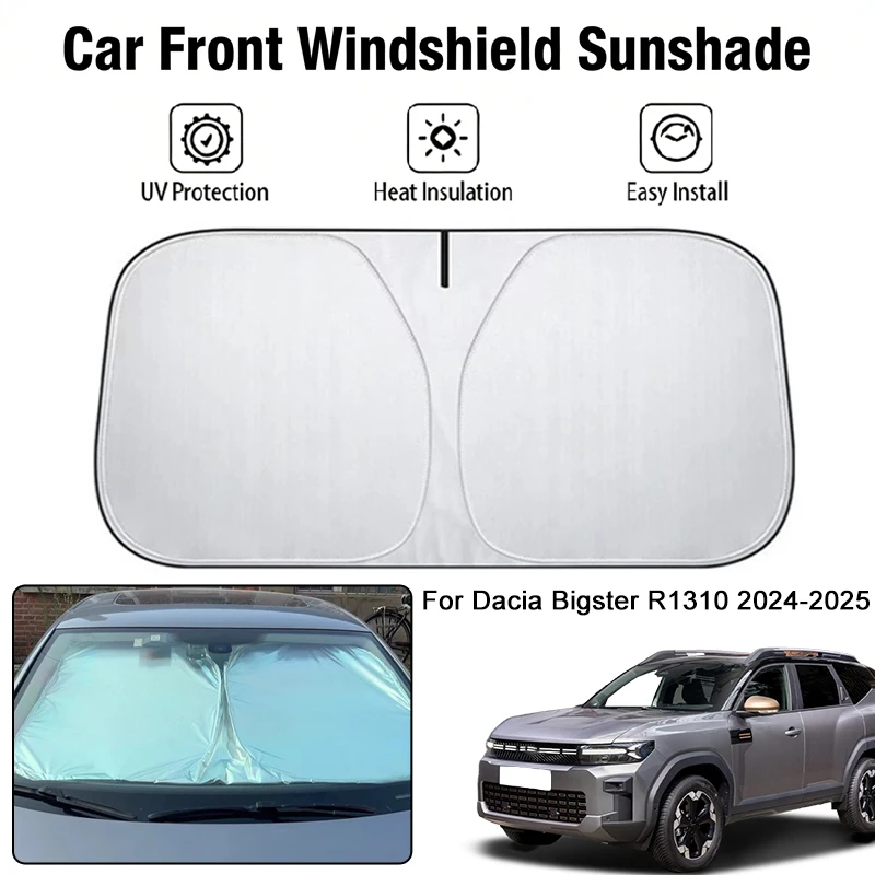 

Foldable Car Windshield Sun Shade UV Block Heat Insulation For Dacia Bigster R1310 2024-2025 Interior Protection Accessories