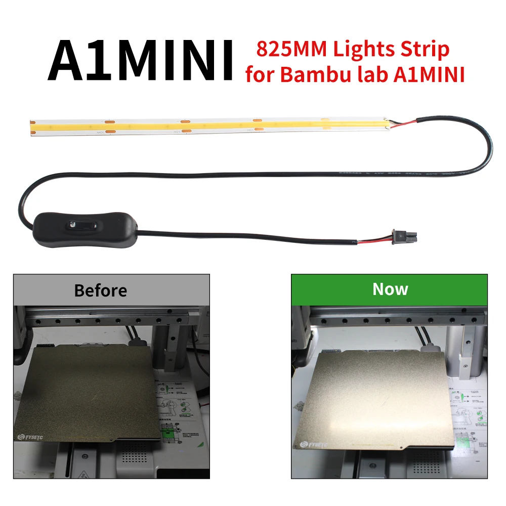 LED-Lichtstreifen für Bambu Lab A1/A1 Mini, Ra95 24V Superhelles Zusatzlicht für Bambulab A1/A1 Mini Teile, 3D-Drucker Zubehör – Detail 3