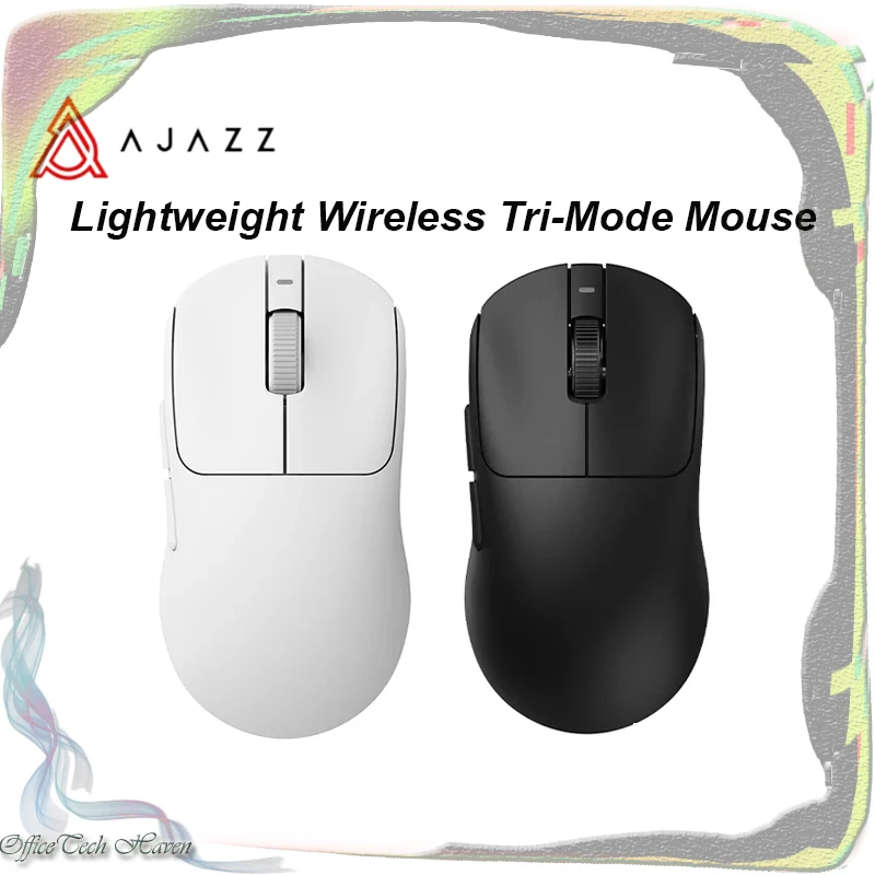 

AJAZZ AJ199Max Tri-mode Lightweight Mouse PAW3395 Bluetooth Wireless 2.4GHz Wired Gaming Chipset for Game Esports Mice Laptop PC