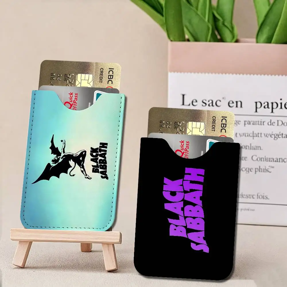 B-Black S-Sabbaths Band Leather Card Wallet Soft Lightweight Portable Credit ID Card Holder Daily Commute Card Case