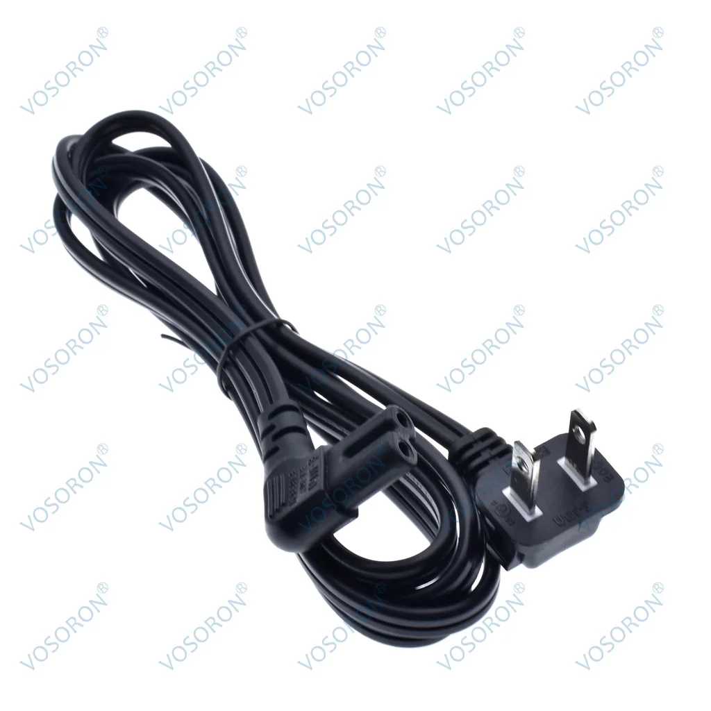 IEC 320 C7 To US 2Pin Plug Power Cord For Samsung TCL TV, C7 Right Angled 90 degree Socket To 2Pin Extension Cable 1.8M