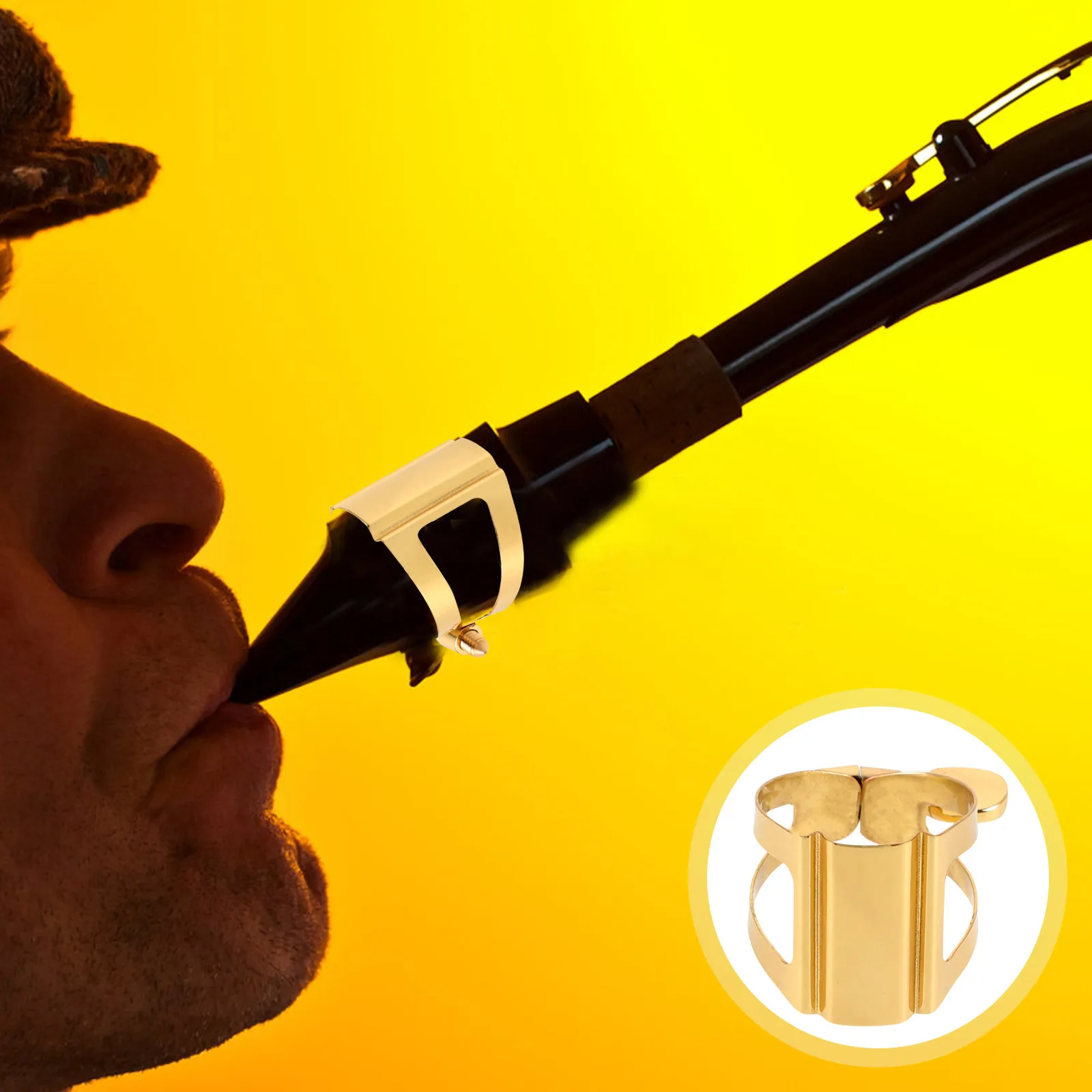 

Alto Saxophone Mouthpiece Ligature Durable Brass Easy Install Practical Accessory Smooth Surface Exquisite Craftsmanship