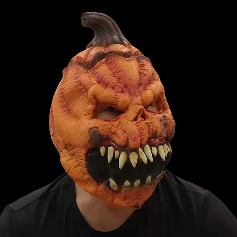 Masque Citrouille d'Horreur en Latex – photo 3