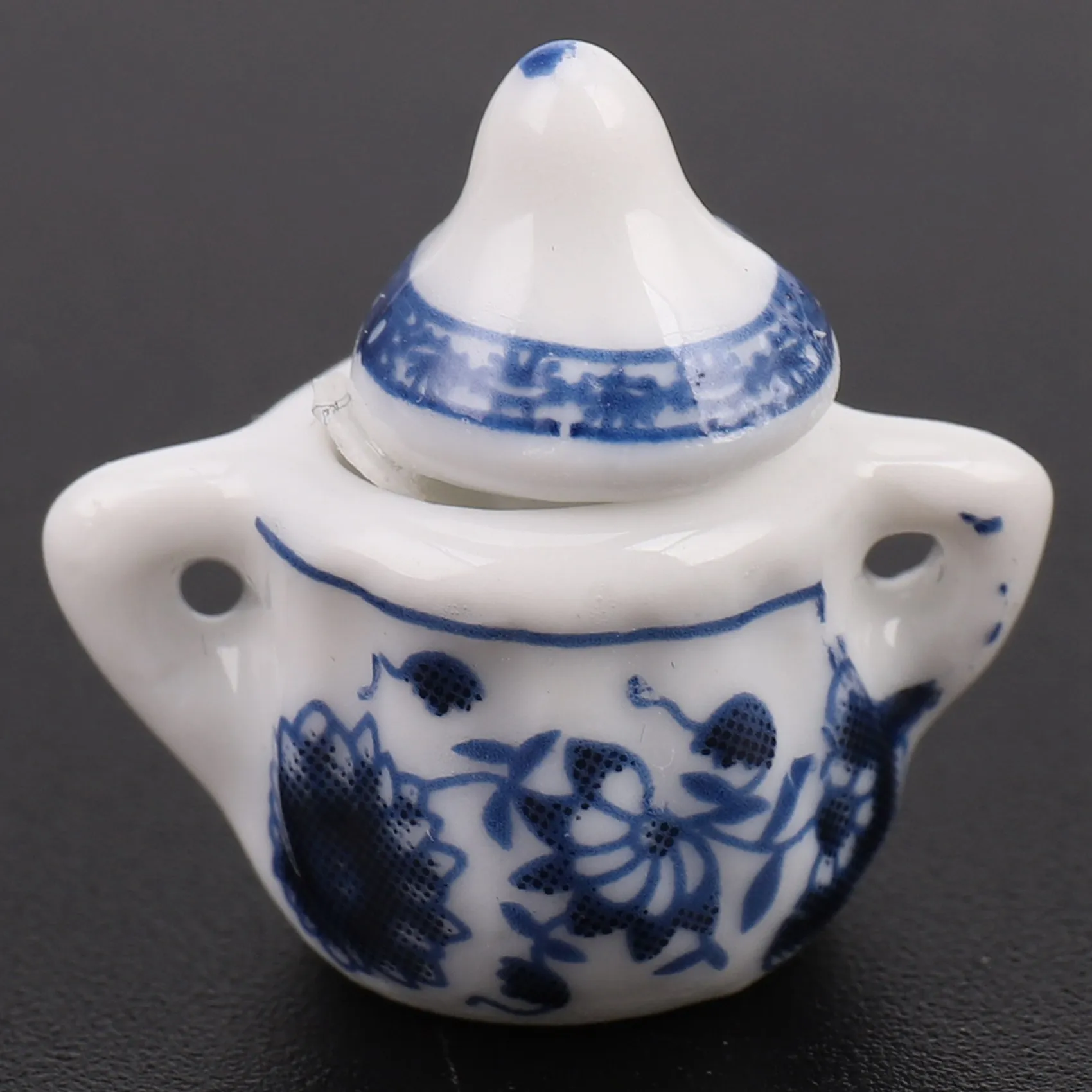 AM-1/12th Dining Ware China Ceramic Tea Set Dolls House Miniatures Blue Flower