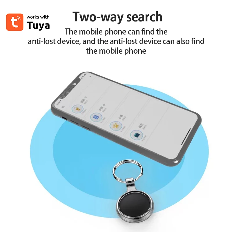 Tuya Anti-lost Tracker Wireless Bluetooth Location Tracker Bluetooth Smart GPS Tracker Child Bag Item Finder With Alexa Tuya