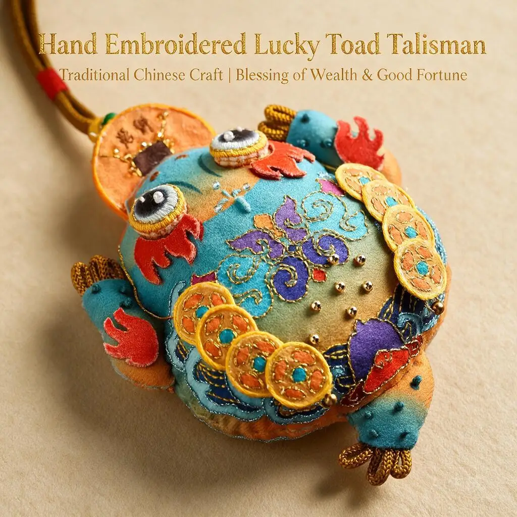 Diy Handmade Embroidery Kit Chinese Traditional Lucky Money Toad Koi Elephant Hanging Pendant Craft Material Pack Creative Gifts