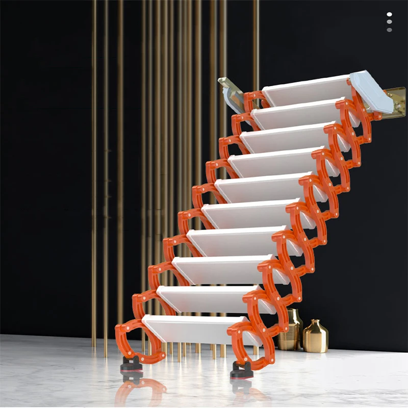 

Upturn Type Attic Telescopic Stairs Household Wall Mounted Folding Ladder Retractable Stairs Hidden Ladder 260-500kg 0-3 Meters