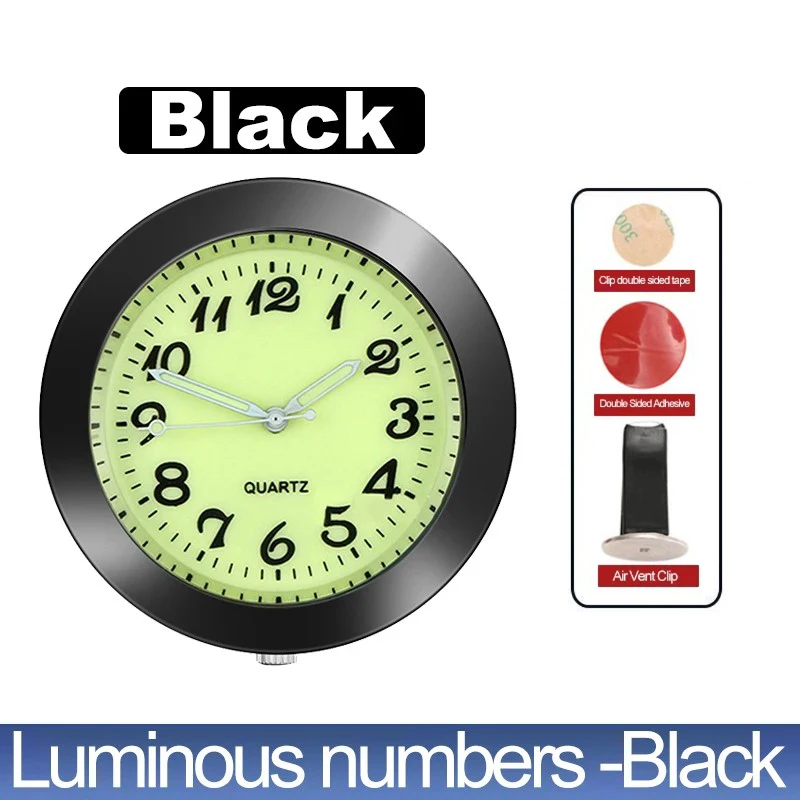 Auto Uhr Leuchtende Autos Interne Stick-On Mini Digital Uhr Mechanik Quarz Uhren Auto Ornament Auto Zubehör Geschenke