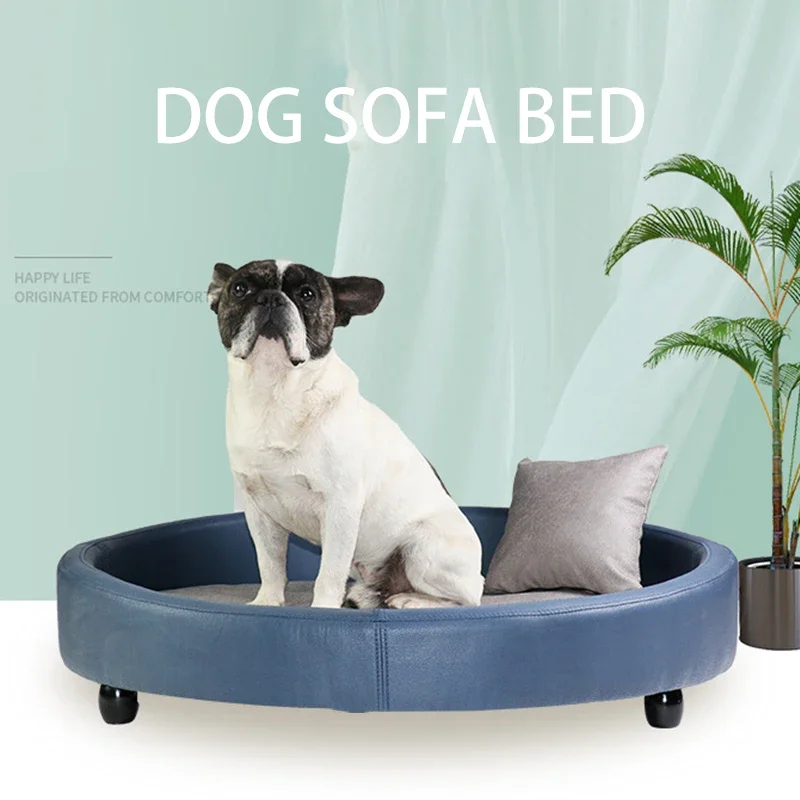 2023 New Design Couch Fabric Brown Pet Sofa Hundecouch Hundesofa Black Dog Elevated Bed Pillow White Round