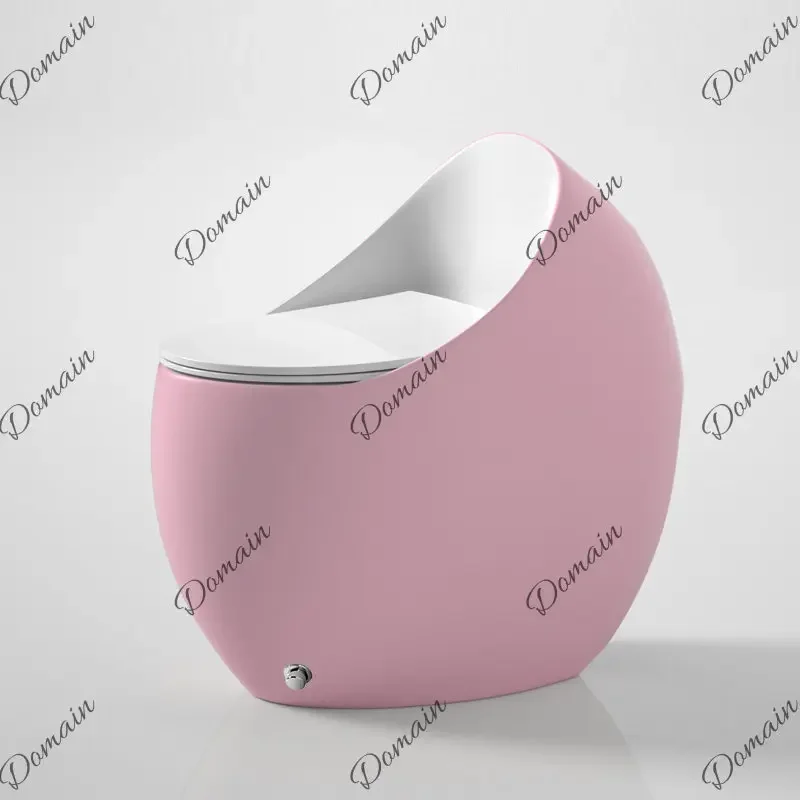 BJ Colored Foot Flush Toilet Egg-Shaped Small Bathroom Siphon Direct Flush Powerful Compact Bowl