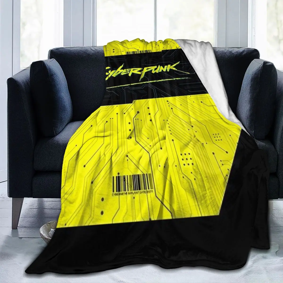 Throw Blanket Cyber Punk Key Card Micro Fleece Blanket Four Sizes Cartoon Comfortable For Camping Nice Gift