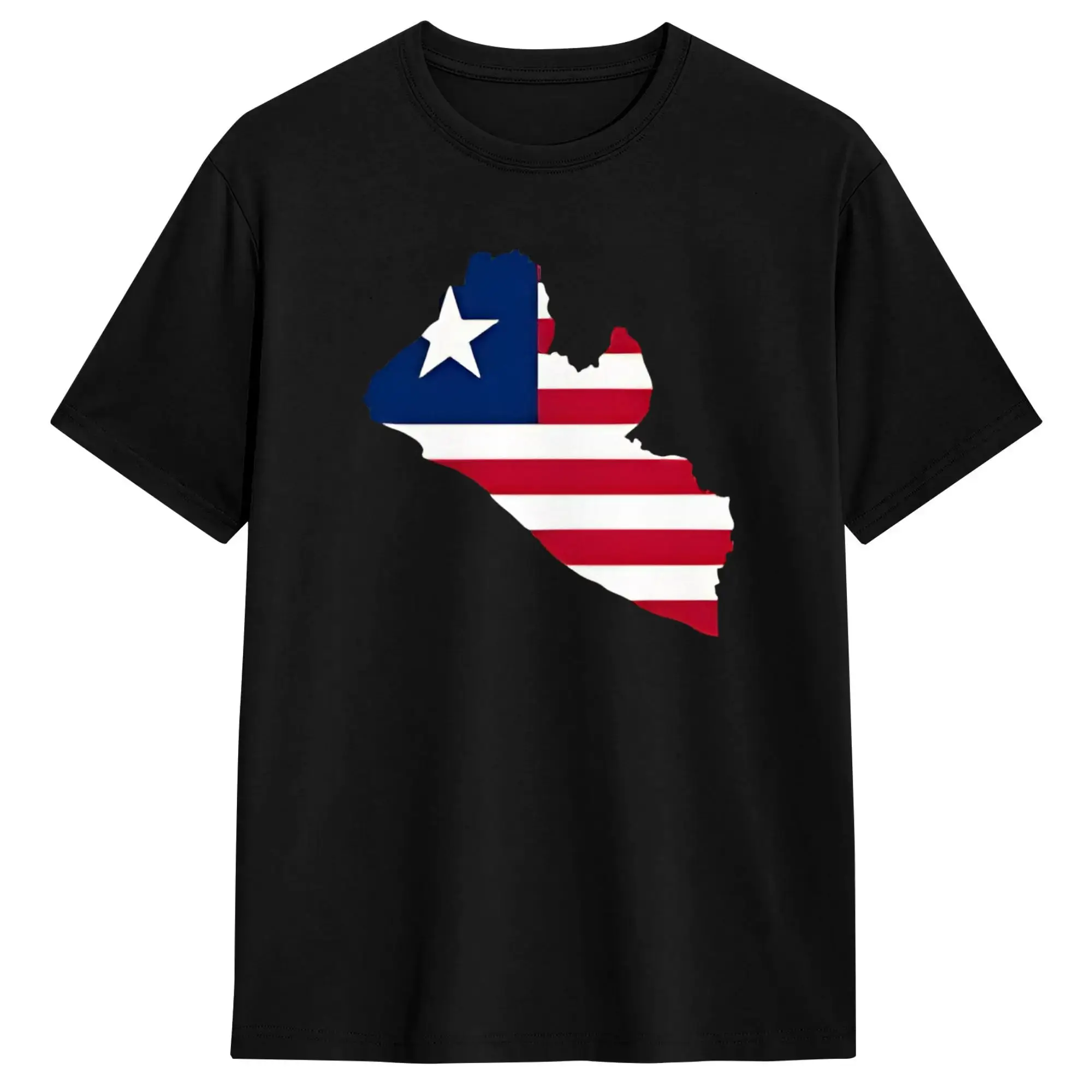 Men's T-Shirts Flag Map of Liberia Fun Cotton Tee Shirt Short Sleeve  T Shirts O Neck Clothing Summer