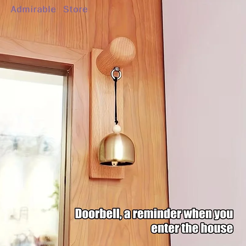 [W]Rustic Wooden Doorbell Mechanical Chime No Electric Power Needed Vintage Wall Mount for House Doorway