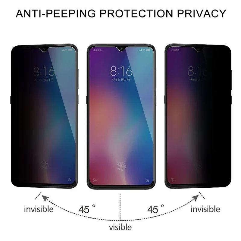 Pełna osłona szkła ochronnego Anti Spy dla Mi A2 Lite A1 9T Pro 9 Se Screen Protector dla Xiaomi Mi 6 8 Lite Pro 8 Se Explorer — zdjęcie produktu 6