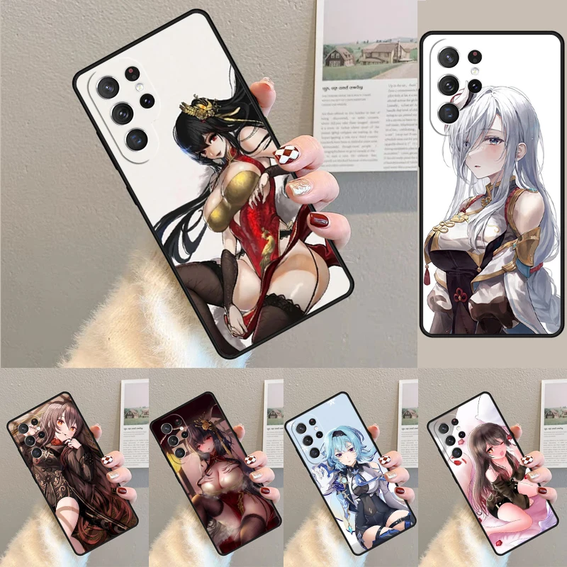 جينشين إمباكت هنتاي حافظة هاتف مثيرة لهاتف سامسونج جالاكسي S24 S25 Ultra S21 S22 Ultra S10E نوت 10 Plus نوت 20 FE S23