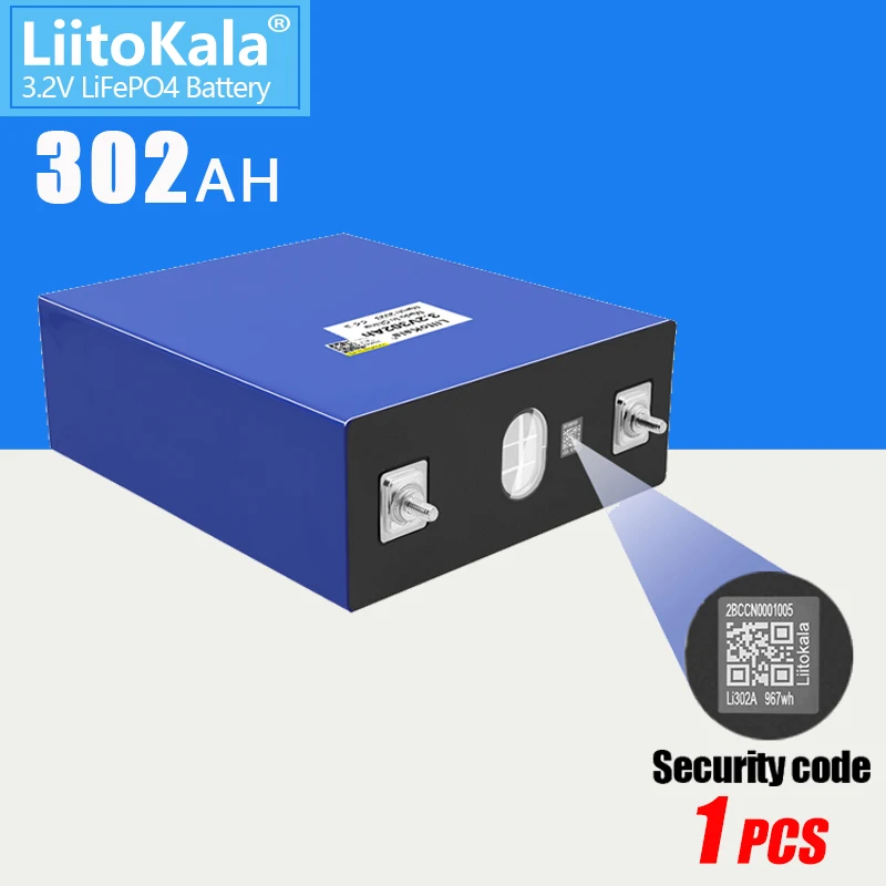 LiitoKala 3.2V 302Ah Lifepo4 bateria 12V 310Ah DIY zasilanie panelem słonecznym Bank 24V 48V Camping akumulator zapasowy akumulator z szyną zbiorczą