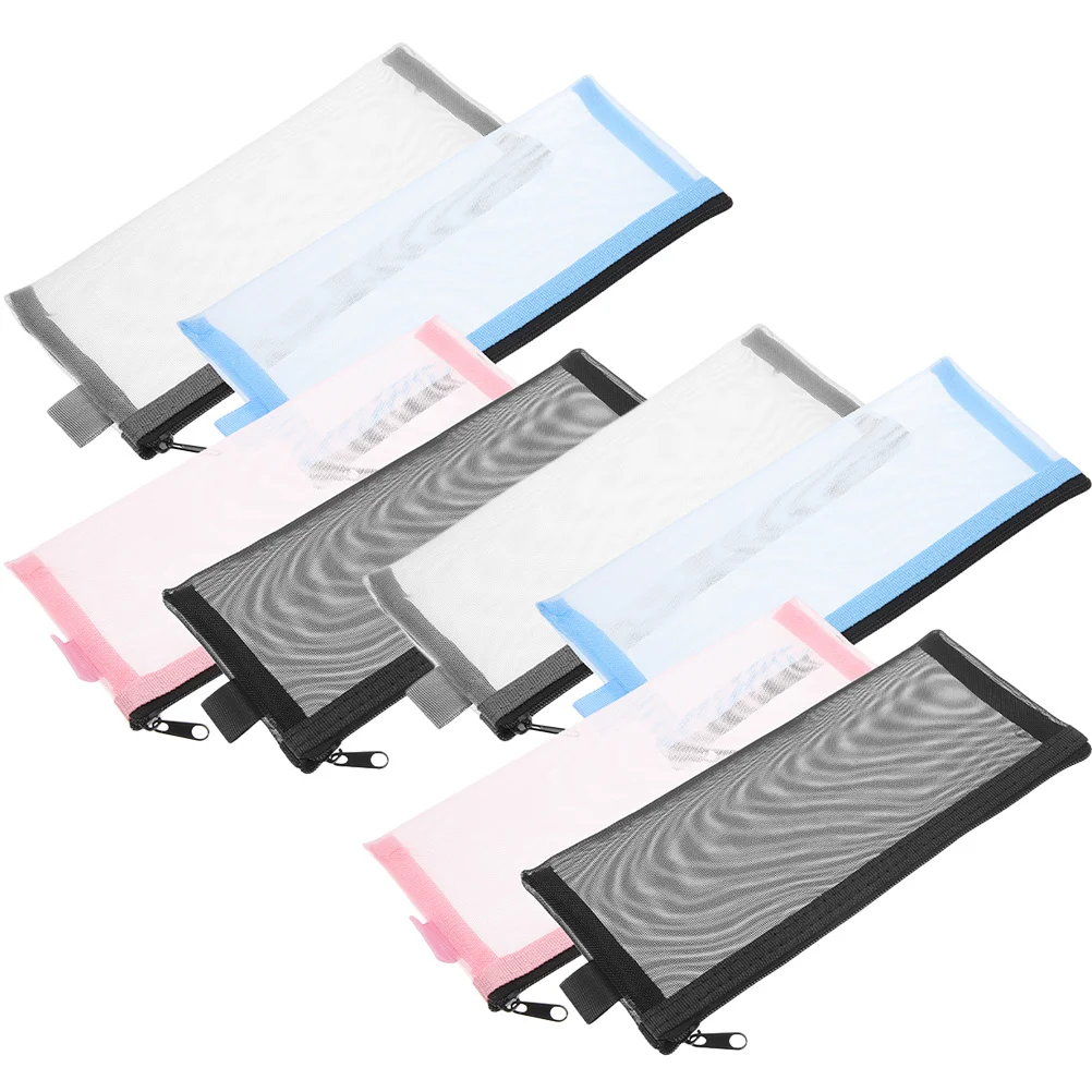 

8Pcs Pencil Bag Large Capacity Portable Pen Organizer Stationery Storage Case Multi Function Lightweight Pencil Case