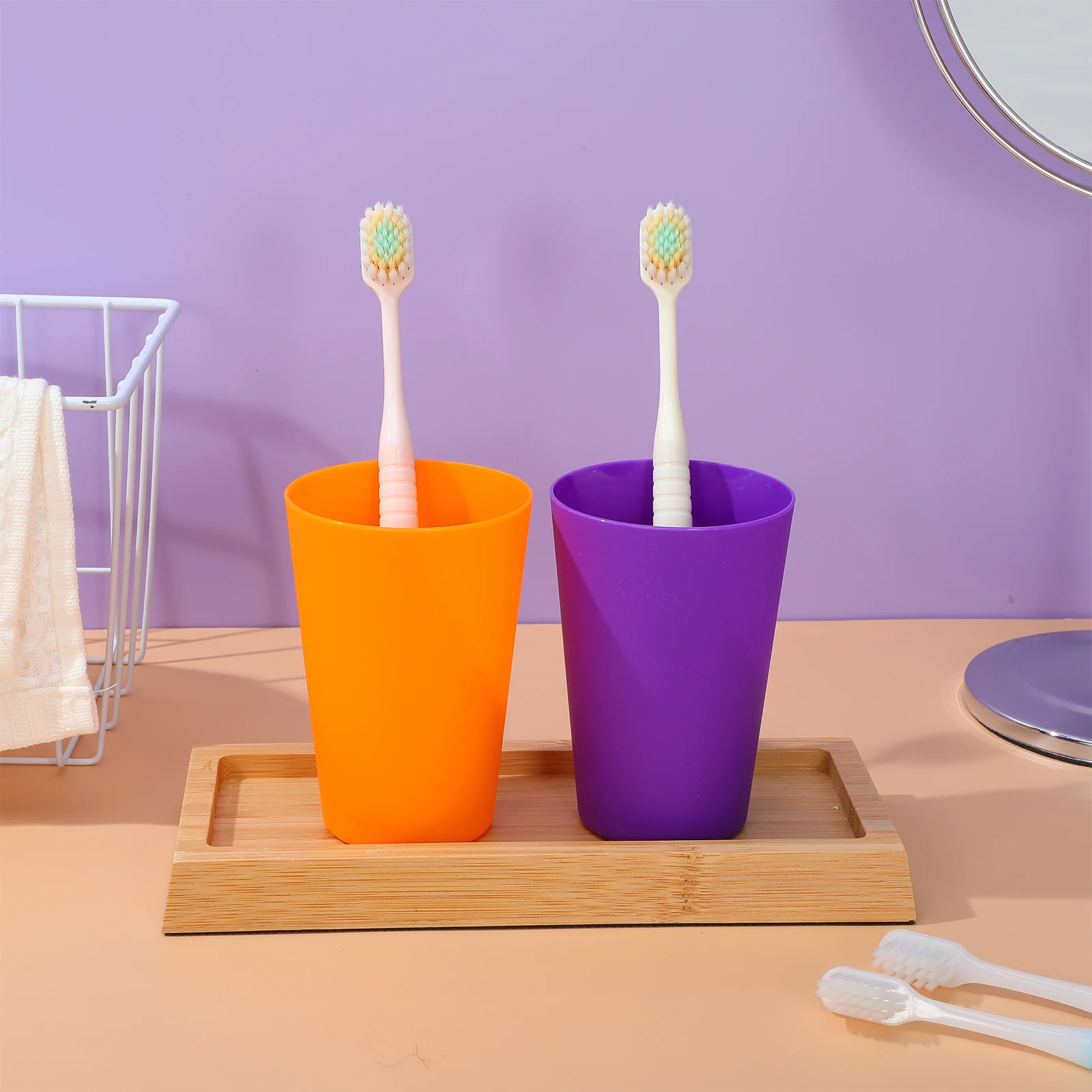 

12pcs Plastic Cups Water Color Premium Material Safe Elegant Lightweight Stackable Drinking Toothbrush