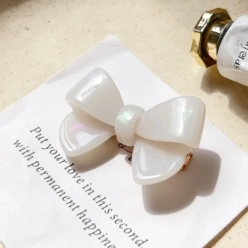 Haaraccessoires im Koreanischen Stil: Acetat-Haarspange mit Niedlichem Schleifendesign, Rutschfeste Entenschnabel-Klammer, Luxuriöse Haarklammer für Damen – Detail 5
