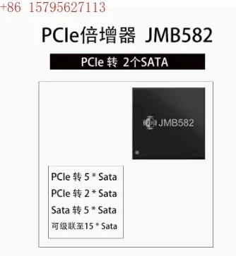 5PCS New JMB585 582 575 chip storage capacity doubling PCIe SATA to 5 SATA 6Gbps