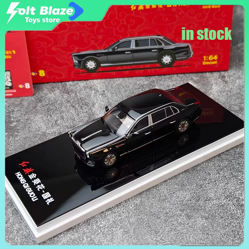 

Almost Real 1/64 Hongqi National Ceremony Golden Sunflower Art Thousand Miles of Rivers Mountains Alloy Car Model for Boy Gift