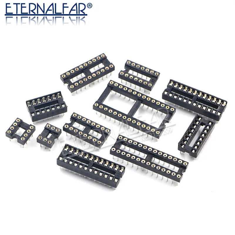 

IC Sockets DIP8 DIP14 DIP16 DIP18 DIP20 DIP28 DIP40 Pins Round Hole Microcontrollers 2.54 PCB Connector DIP Socket Needle seat