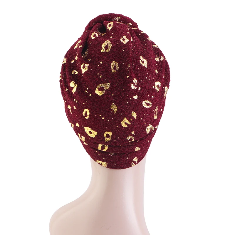 Neue Damen-Hijabs, Turban-Hüte, Pailletten-Kopftücher in Unifarben, Afrikanische Kopfwickel, Elastische Haabedeckung, Hochzeits-Party-Kopfbedeckung, Turban – Detail 6