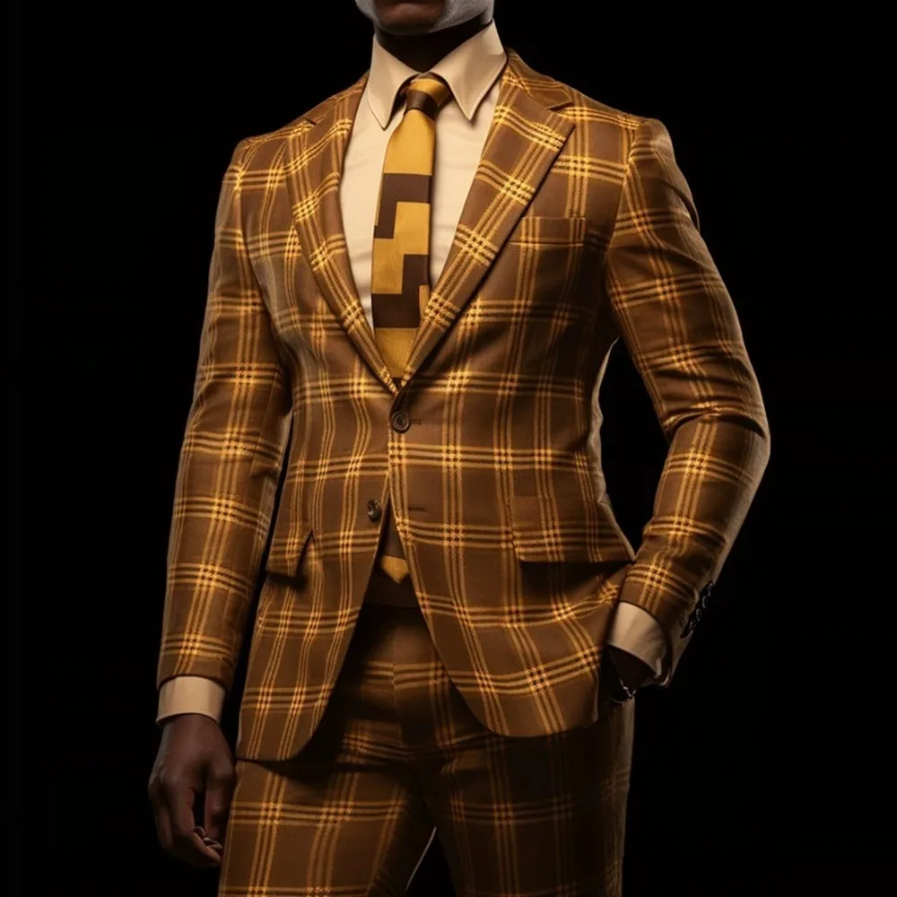 

Новый мужской костюм с 3D-принтом в клетку для вечеринок, выпускных, ночных клубов, Хэллоуина, выступлений, мужские смокинги на заказ, комплект из 2 предметов: пиджак и брюки