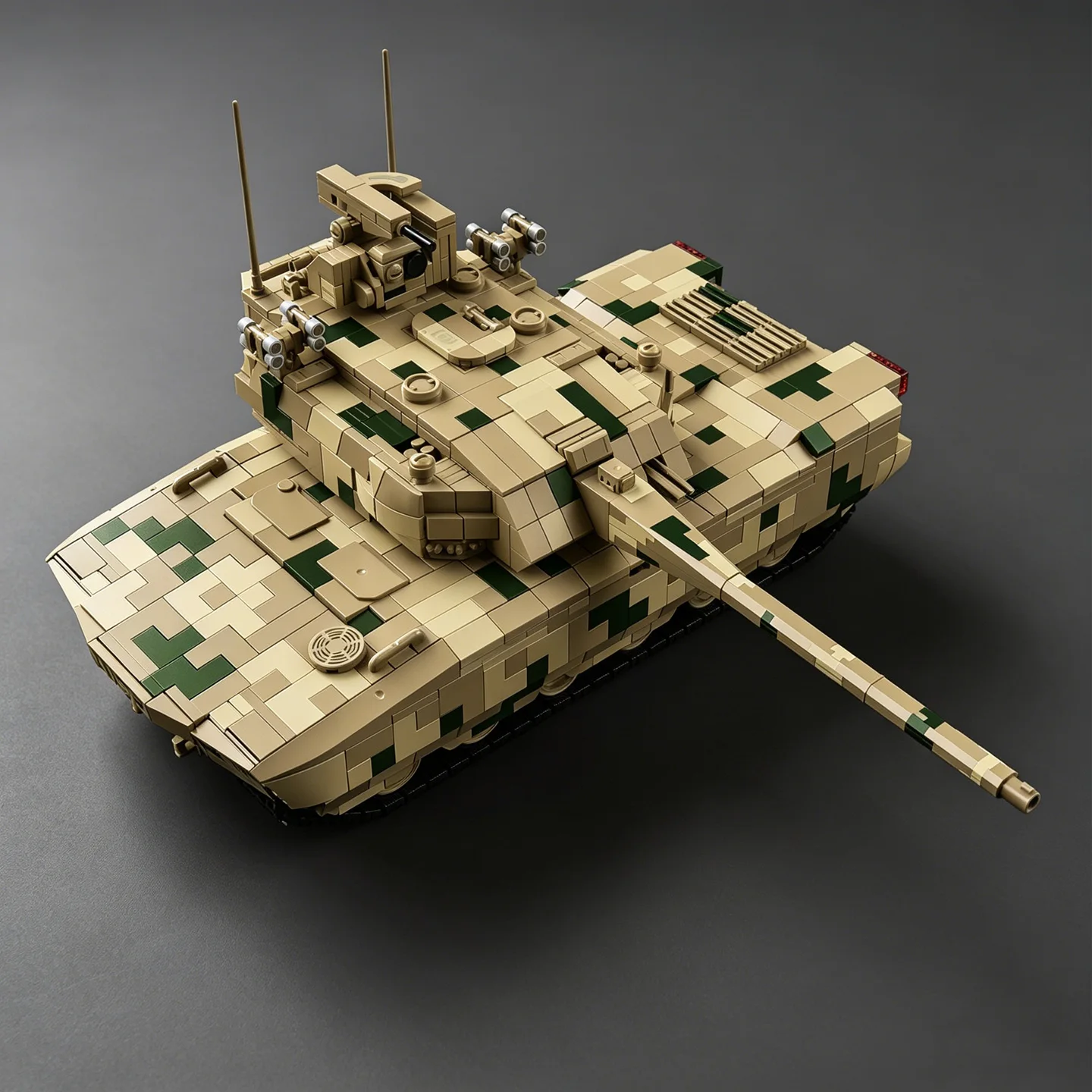 ZTZ100 Extra-Large Tank Building Block Model: Tracked Off-Road Tank, Educational Toy , Desert Camouflage Finish