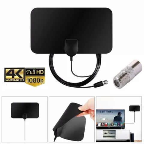 실내 평면 공중 디지털 TV 안테나, 유럽 미국 HDTV 박스, 29DBI 3M 케이블 부스터, DTMB ATSC DVB-T ISDB-T 디지털 TV 증폭기
