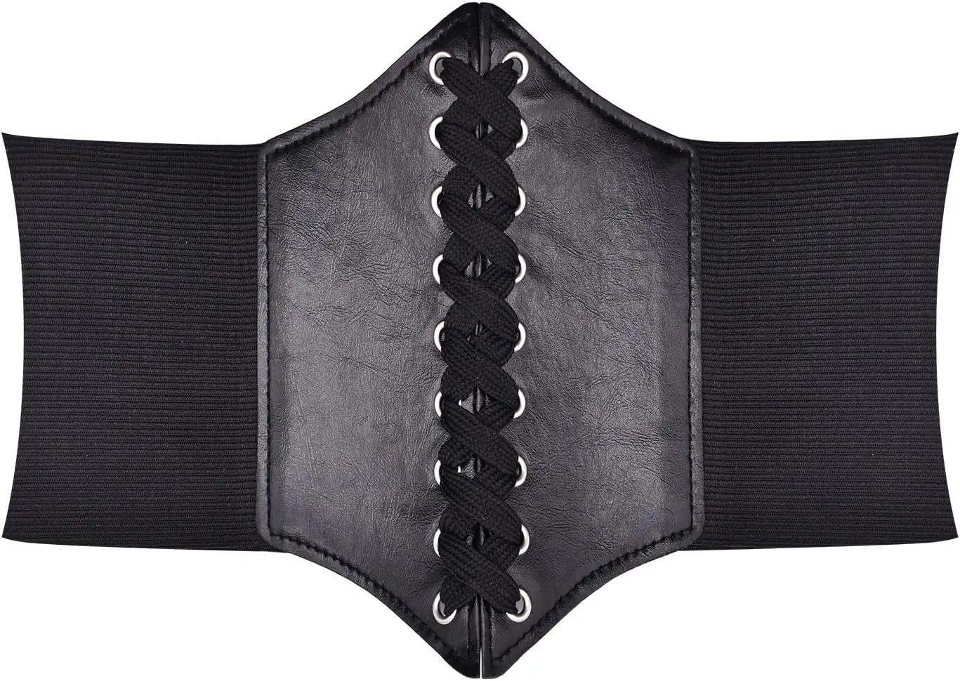 Corset Belt for Women Wide Elastic Tied Waspie Belts Lace-up Leather Waist Belts for Women Dresses